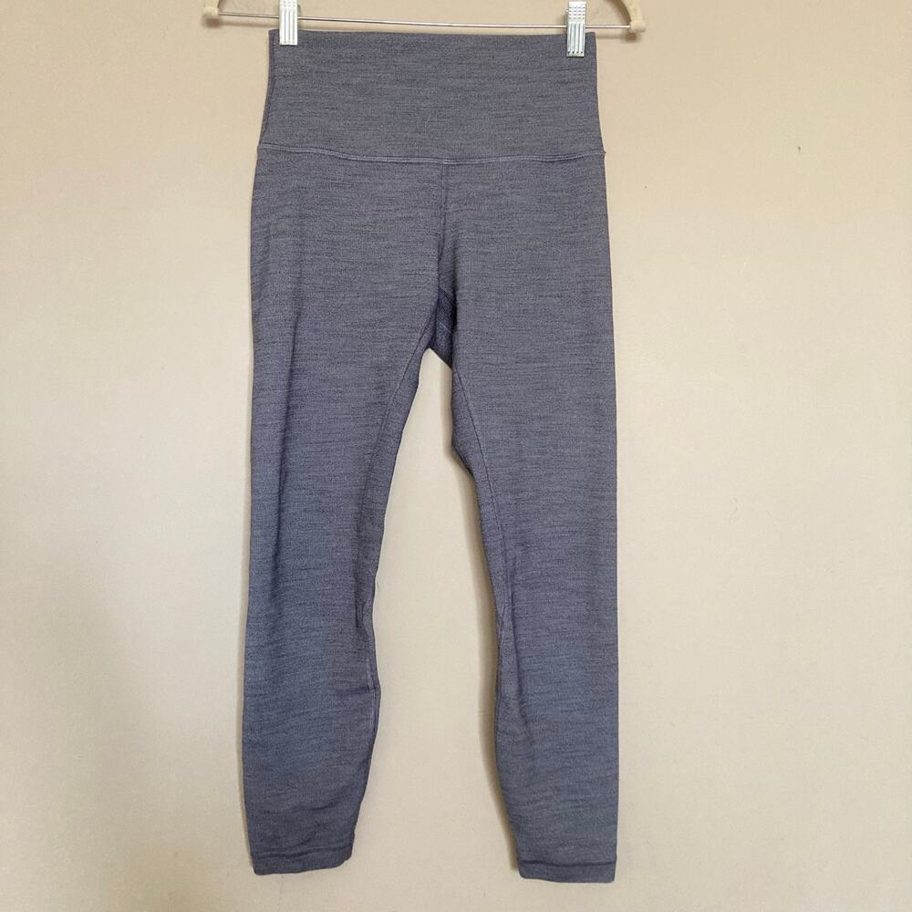 Lululemon Size 6 Align Pant II 25" Mini Heathered Herringbone Gray Lw5cfgs